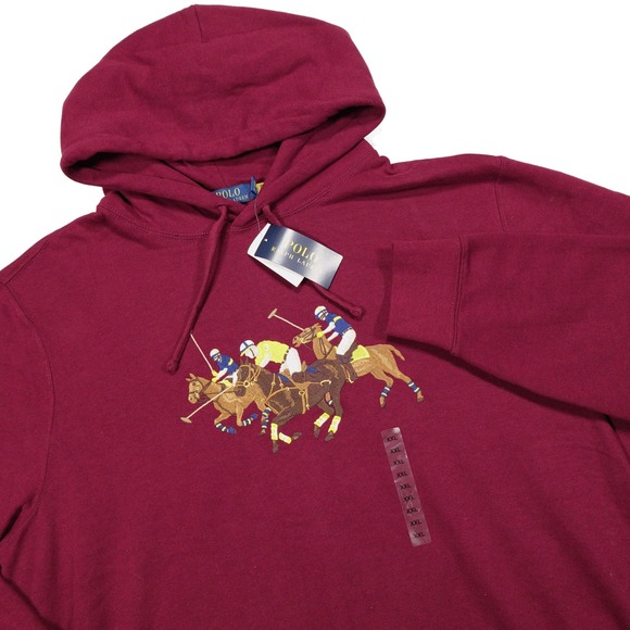 Polo Ralph Lauren Other - NWT POLO RALPH LAUREN Men's XXL Triple Pony Embroidered Fleece Hoodie Sweatshirt
